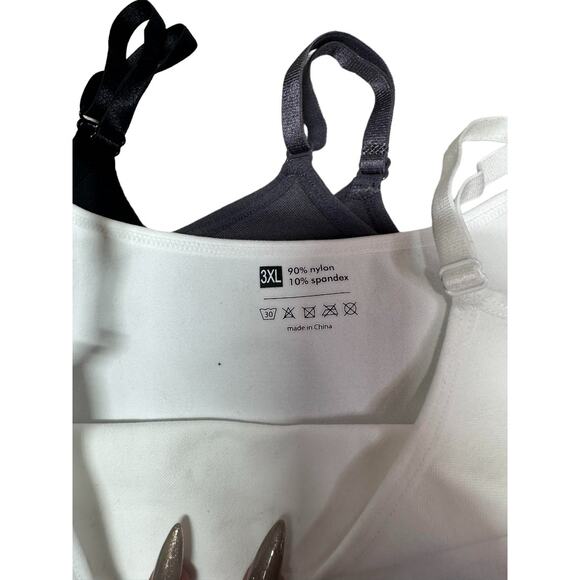 Lot of 3 Waist Trimming Tank Tops Shapeware Gray White Black Size 3XL - Picture 4 of 6